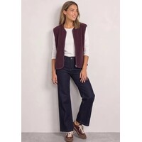 Street One Short Teddy Vest Corduroy Details Rustic Rouge