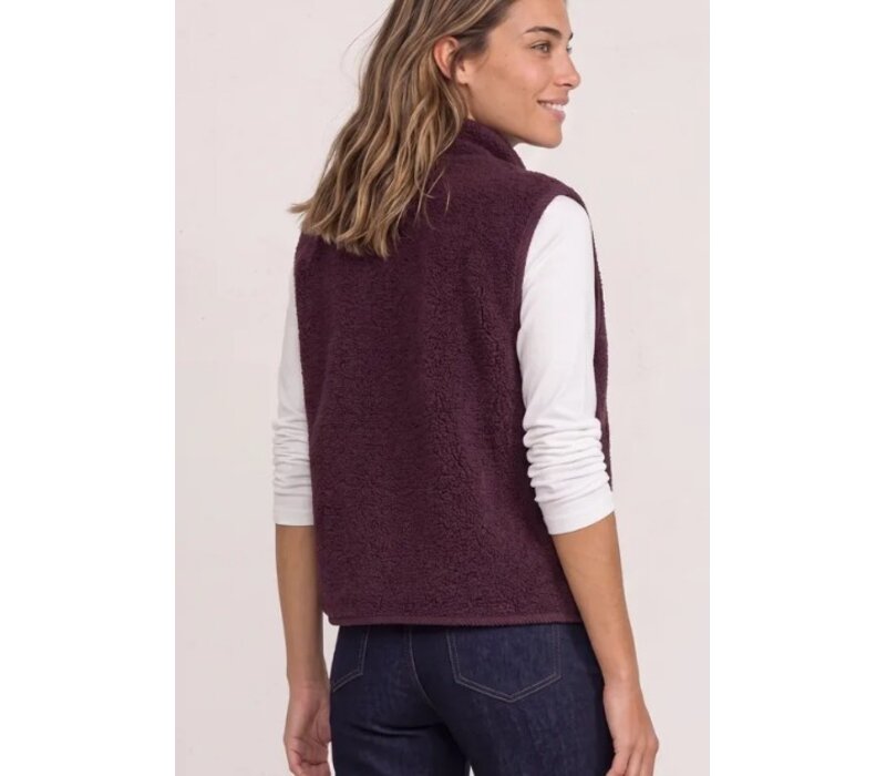Street One Short Teddy Vest Corduroy Details Rustic Rouge
