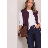 Street One Short Teddy Vest Corduroy Details Rustic Rouge