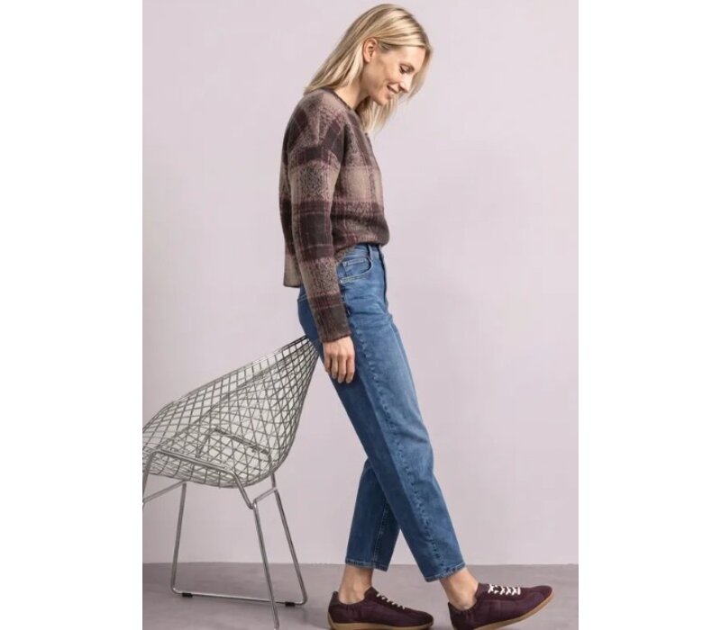 Street One Soft Multi Color Check Style Black Coffee