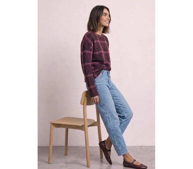Street One Soft Multi Color Checkstyle Rustic Rouge