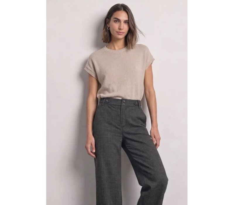 Street One Emee Check High Waist L30 Black