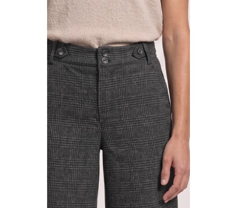 Street One Emee Check High Waist L30 Black