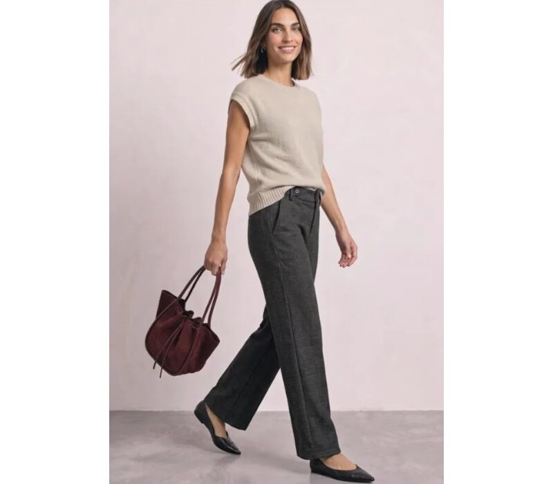 Street One Emee Check High Waist L30 Black