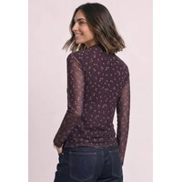 Street One Printed Mesh Round Neckshirt Rustic Rouge