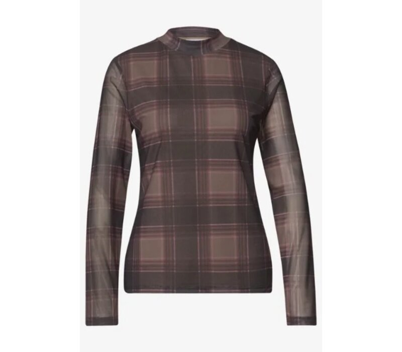 Street One Printed Mesh Round Neckshirt Sanded Amber