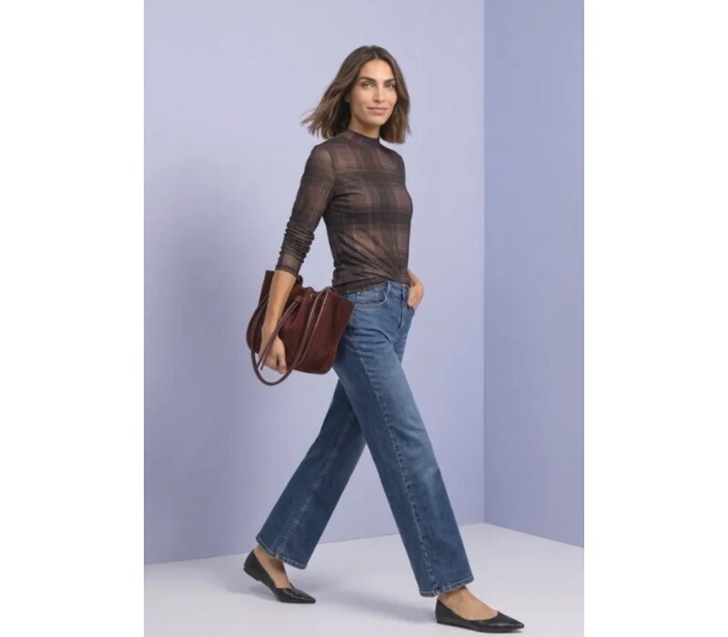 Street One Printed Mesh Round Neckshirt Sanded Amber