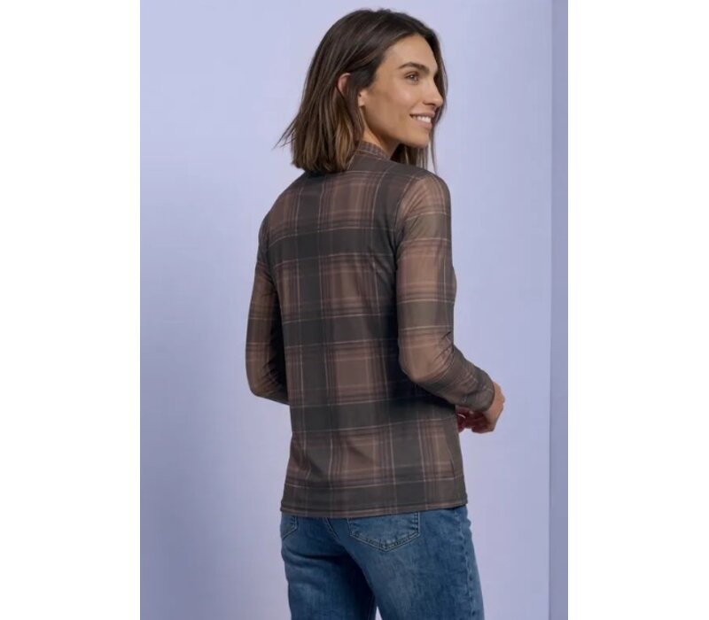 Street One Printed Mesh Round Neckshirt Sanded Amber