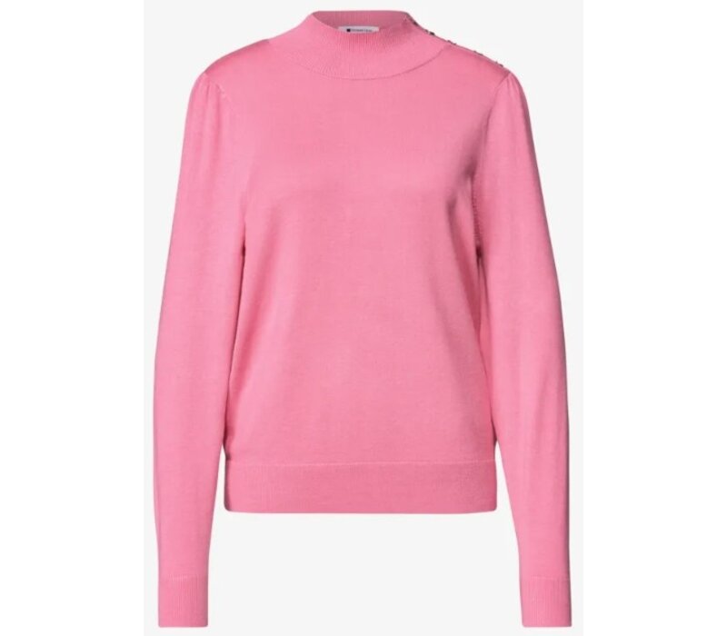 Street One Sweater with Button Detail Warm Blush