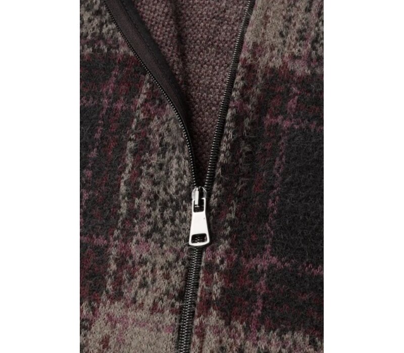 Street One Multicolor Fluffy Check Jacket Black Coffee