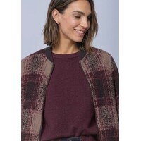 Street One Multicolor Fluffy Check Jacket Black Coffee