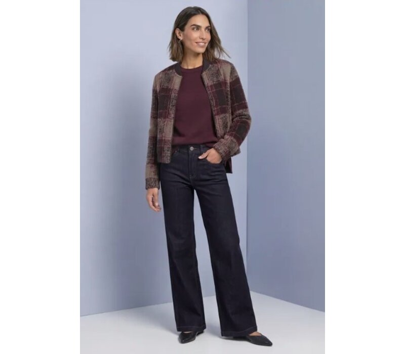 Street One Multicolor Fluffy Check Jacket Black Coffee