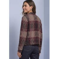 Street One Multicolor Fluffy Check Jacket Black Coffee