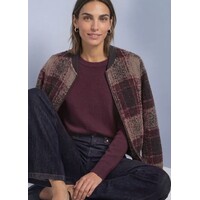 Street One Multicolor Fluffy Check Jacket Black Coffee