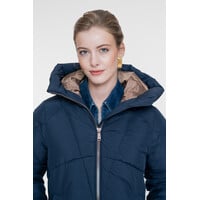 Geisha Jacket Mid Long Side Zip Navy