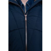 Geisha Jacket Mid Long Side Zip Navy
