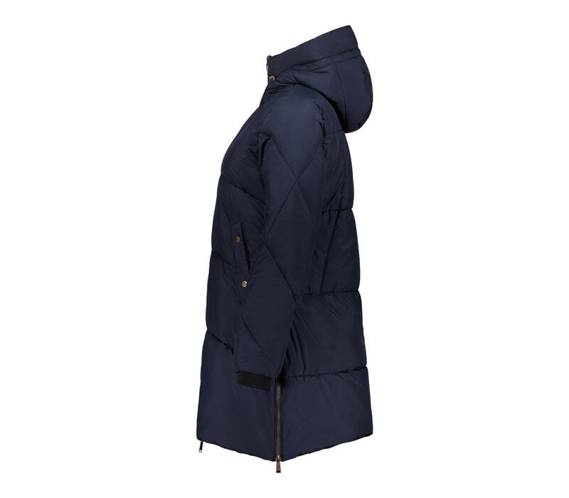 Geisha Jacket Mid Long Side Zip Navy