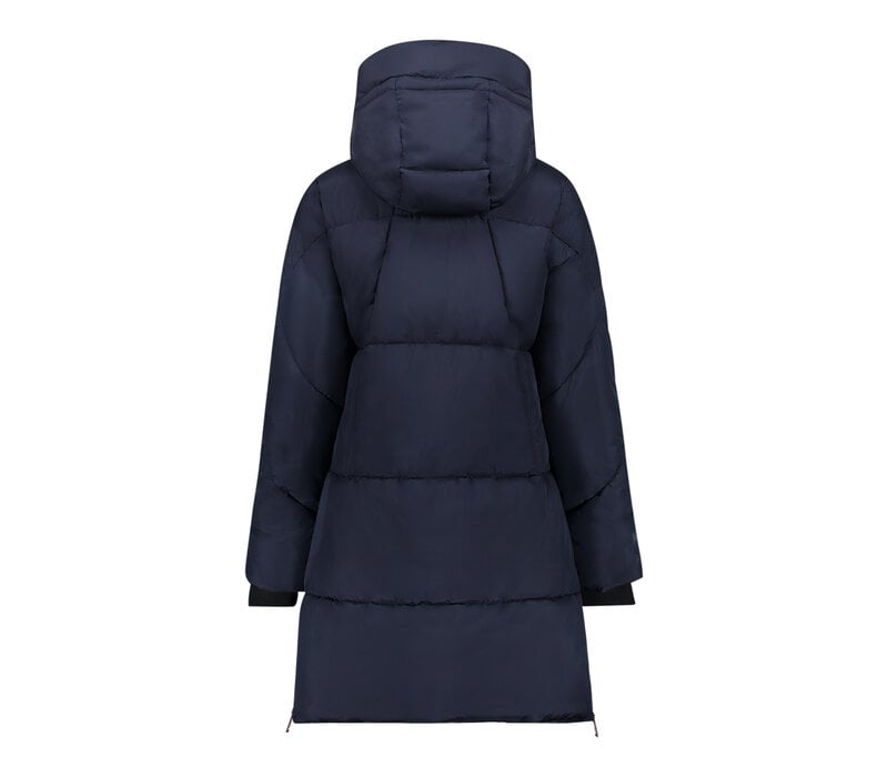 Geisha Jacket Mid Long Side Zip Navy