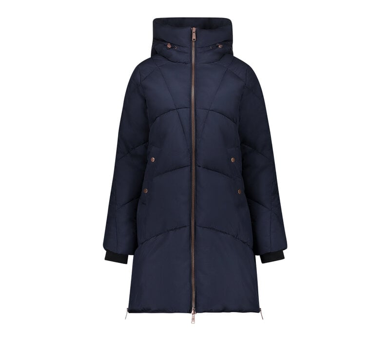Geisha Jacket Mid Long Side Zip Navy