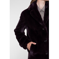 Geisha Coat Long Fur Burgundy