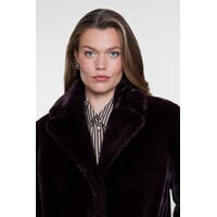 Geisha Coat Long Fur Burgundy