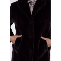 Geisha Coat Long Fur Burgundy