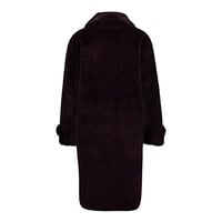 Geisha Coat Long Fur Burgundy