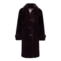 Geisha Coat Long Fur Burgundy