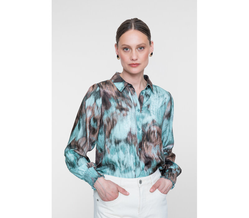 Geisha Blouse Camel Mint
