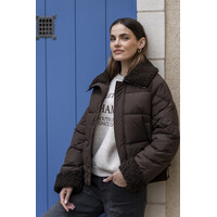 Geisha Jacket Teddy Collar Dark Brown
