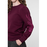 Geisha Sweat Sleeve Embroidery Burgundy