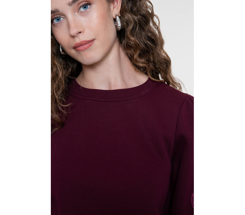 Geisha Sweat Sleeve Embroidery Burgundy