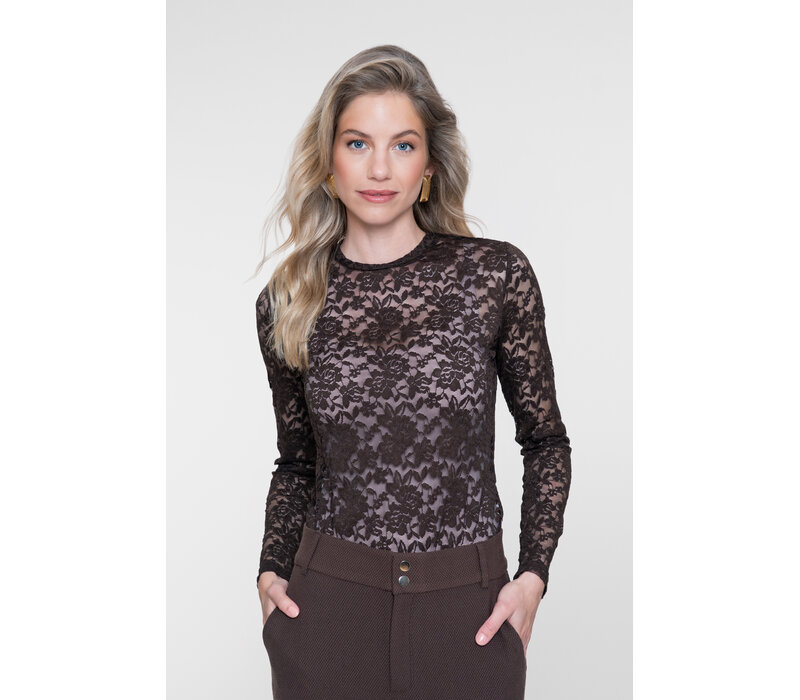 Geisha Top Lace Brown