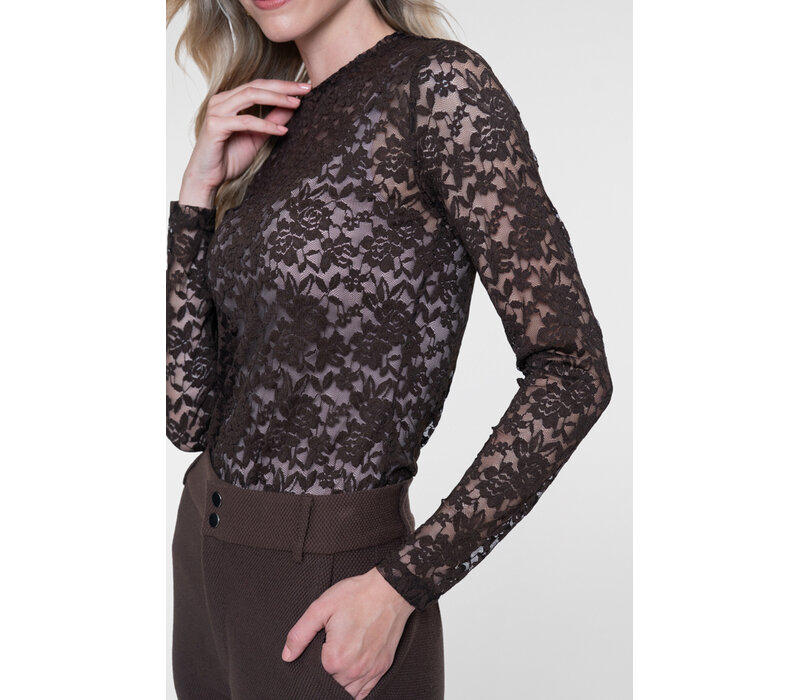 Geisha Top Lace Brown