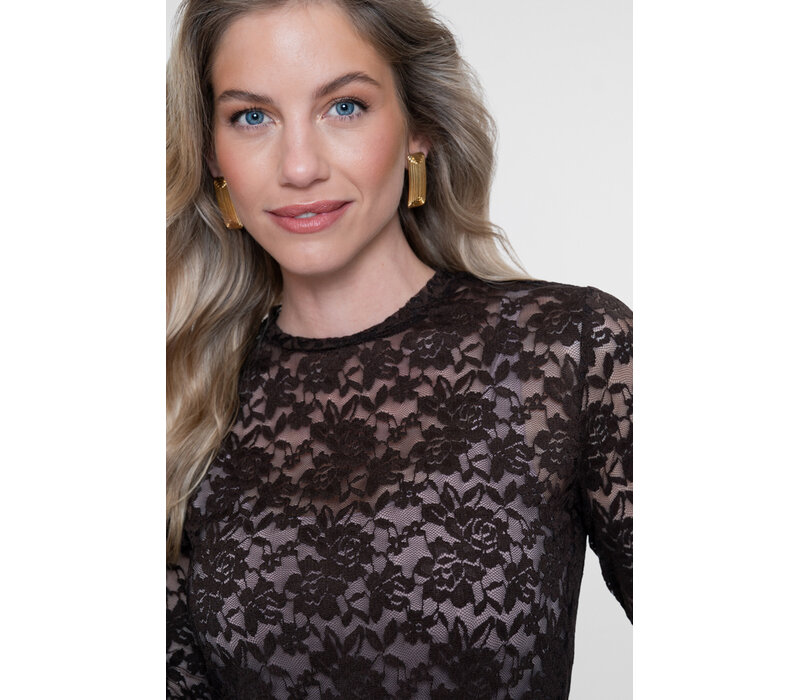 Geisha Top Lace Brown