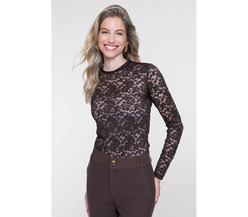 Geisha Top Lace Brown