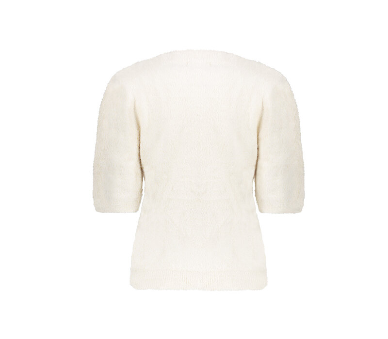 Geisha Pullover Hairy Shortsleeves Off White