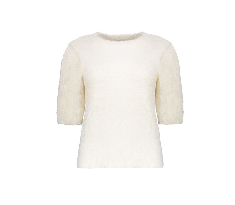 Geisha Pullover Hairy Shortsleeves Off White