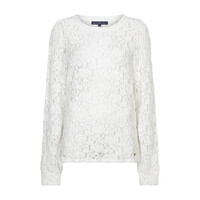 Red Button Top Lace Offwhite