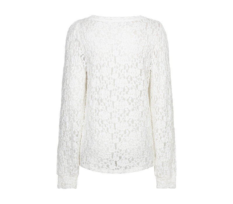 Red Button Top Lace Offwhite