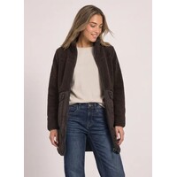 Street One Mat Mix Teddy Coat w. Quilting Auburn Brown
