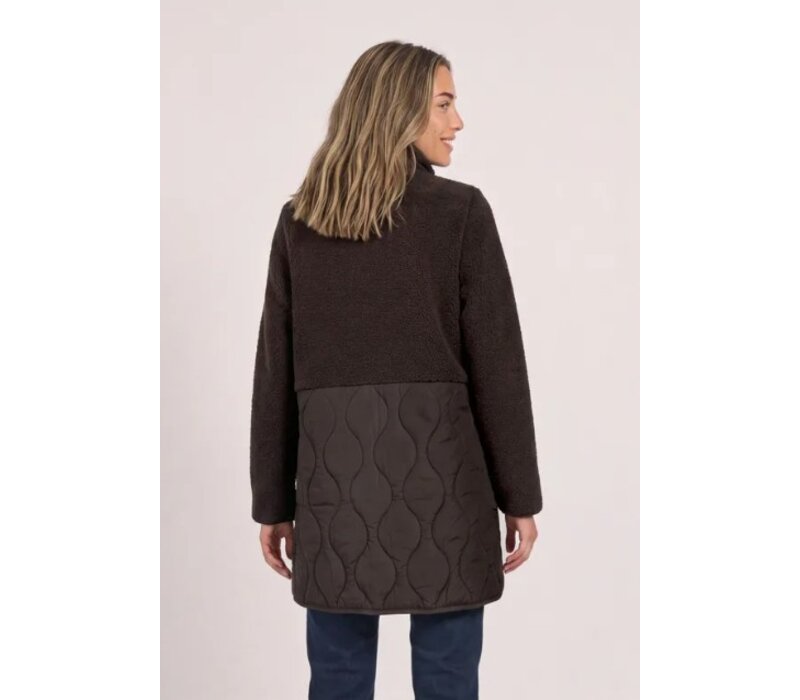 Street One Mat Mix Teddy Coat w. Quilting Auburn Brown