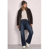 Street One Mat Mix Teddy Coat w. Quilting Auburn Brown