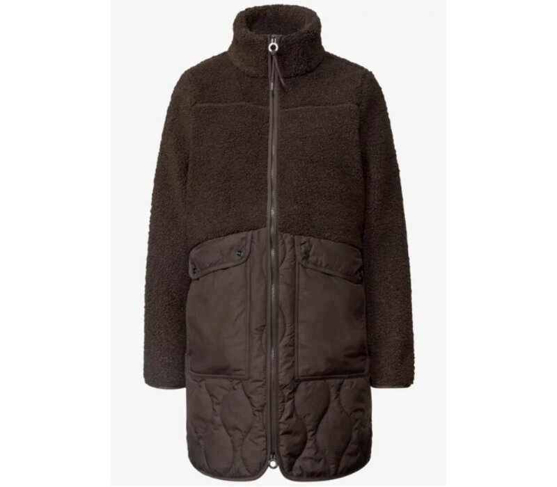 Street One Mat Mix Teddy Coat w. Quilting Auburn Brown