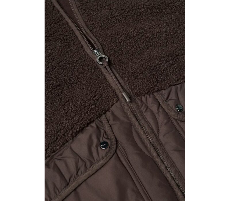 Street One Mat Mix Teddy Coat w. Quilting Auburn Brown