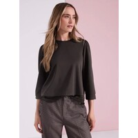 Street One Style with Lace Cuff Black Coffee