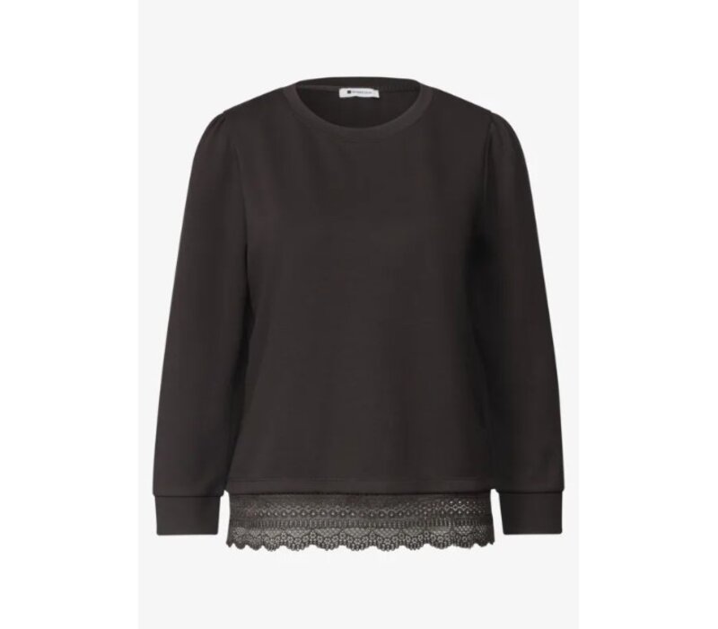 Street One Style with Lace Cuff Black Coffee
