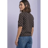 Street One Short Sleeve Sweater with Dots Black Coffee