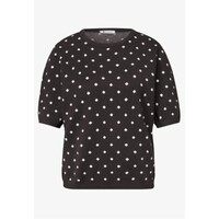 Street One Short Sleeve Sweater with Dots Black Coffee