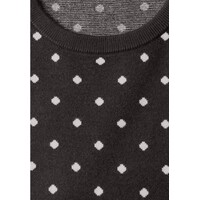Street One Short Sleeve Sweater with Dots Black Coffee